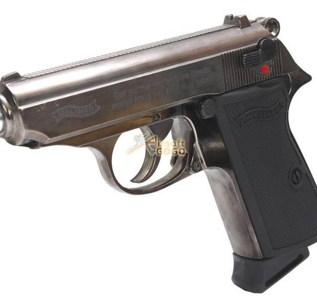 Airsoft GBB Pistol PPK/S w/ marking (Gun Metal)