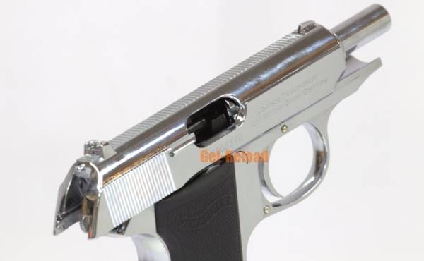 Airsoft Gun PPK (007) GBB Pistol Silver - Image 5