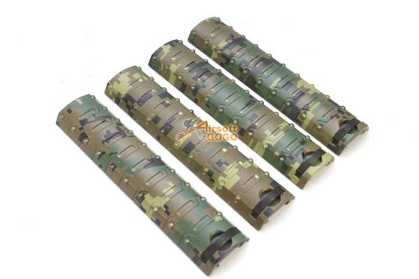 20mm RIS Sectional Armor Rail Cover Panel 4pcs Set (Woodland)