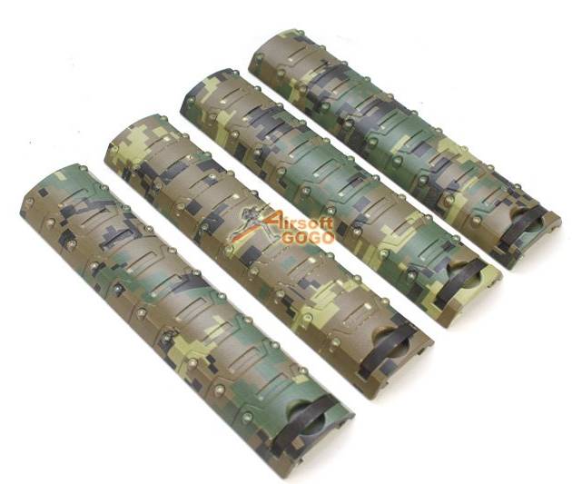 20mm RIS Sectional Armor Rail Cover Panel 4pcs Set (Woodland)