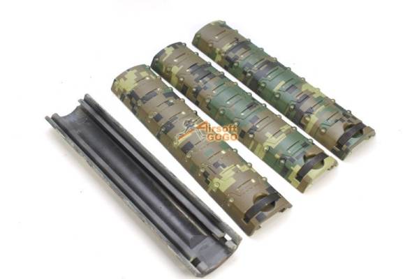 20mm RIS Sectional Armor Rail Cover Panel 4pcs Set (Woodland) - Image 3