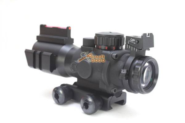 Airsoft 4x32mm Red/Green/Blue Cross-Hair Scope with Dual Rail - Image 2