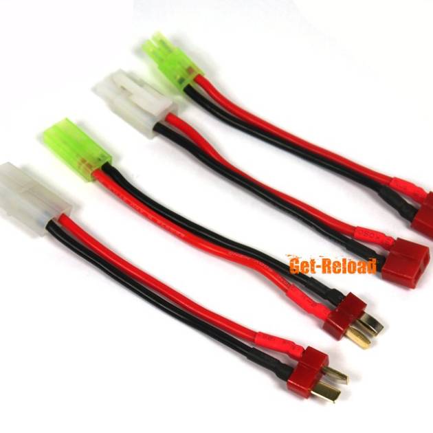 Battery Wire Plug Converter T-Shape To Large/Mini Plug 4pcs Set