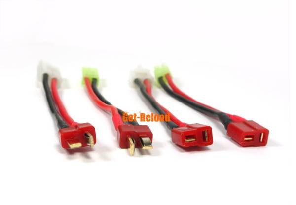 Battery Wire Plug Converter T-Shape To Large/Mini Plug 4pcs Set