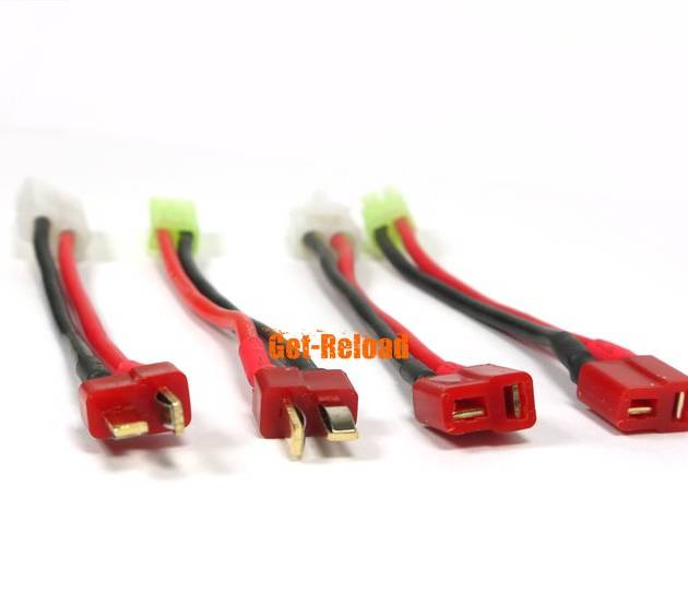 Battery Wire Plug Converter T-Shape To Large/Mini Plug 4pcs Set