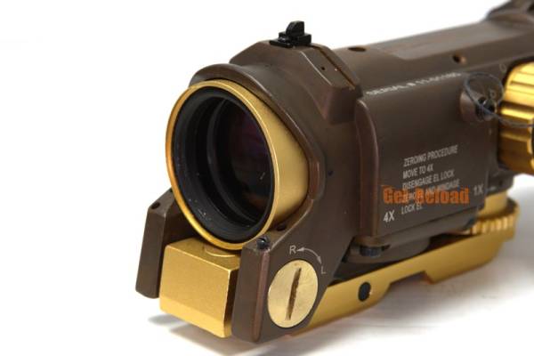 SpecterDR sty 4X Magnifier Scope w/ Illuminated Dot (Tan) - Image 2