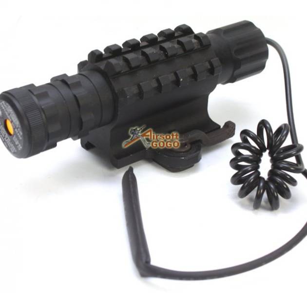 Tactical QD Lever RAS Tri-Rail Green Laser Sight Pointer LG08