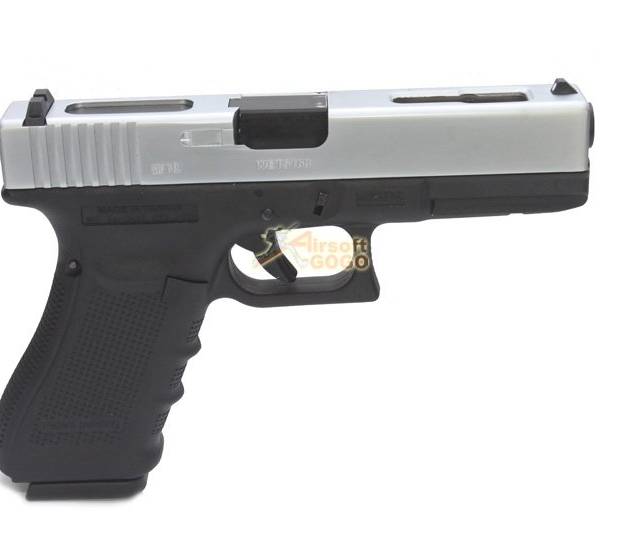 WE Metal Slide Hard Kick G18C GEN4 GBB Pistol (Silver)
