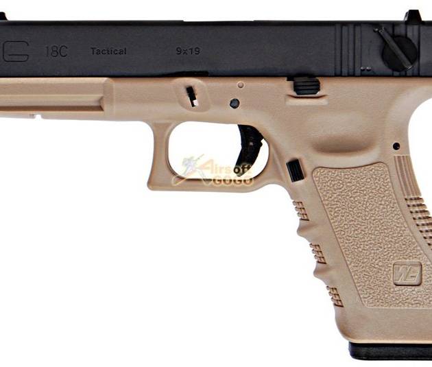WE Metal Slide Hard Kick G18C GBB Pistol (Tan)