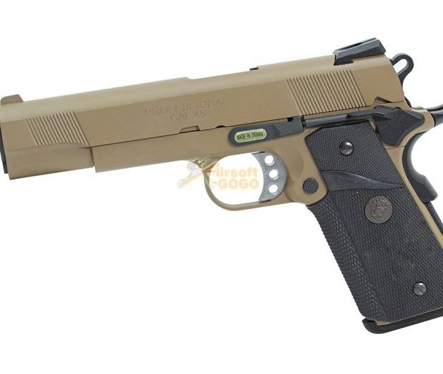WE Full metal GBB caliber .45 M.E.U. pistol w/ SOC marking(TAN)