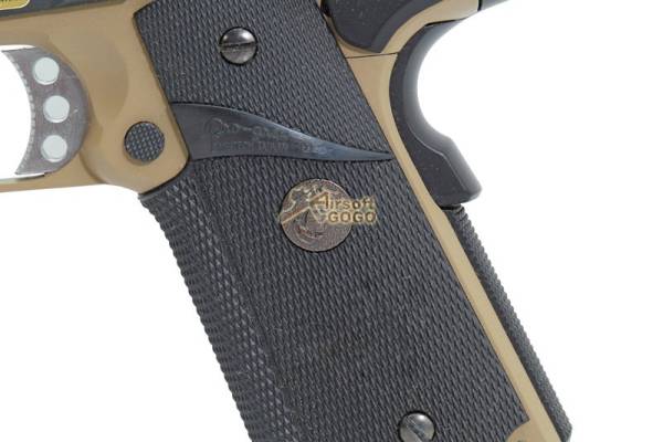 WE Full metal GBB caliber .45 M.E.U. pistol w/ SOC marking(TAN) - Image 7