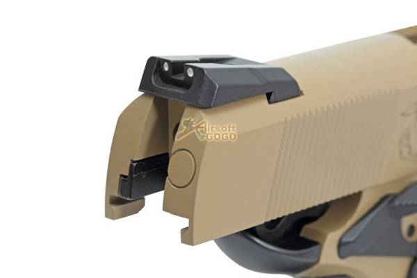 WE Full metal GBB caliber .45 M.E.U. pistol w/ SOC marking(TAN) - Image 4
