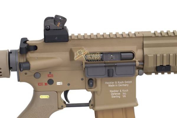 WE Gas Blowback Open-bolt system HK416 Airsoft w/ marking (Tan) - Image 5