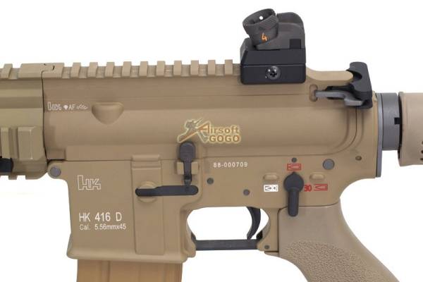 WE Gas Blowback Open-bolt system HK416 Airsoft w/ marking (Tan) - Image 6
