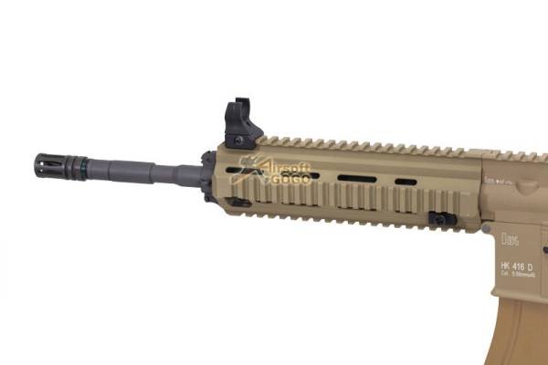 WE Gas Blowback Open-bolt system HK416 Airsoft w/ marking (Tan) - Image 3
