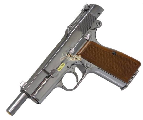WE Browning Hi-Power M1935 GBB Pistol (Chrome Silver) - Image 3