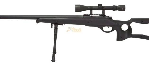 Well Bolt Action Spring Sniper Rifle full set (MB10D BK)