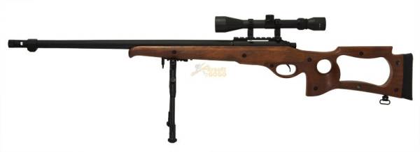 Well Bolt Action Spring Sniper Rifle full set (MB10D Wood)