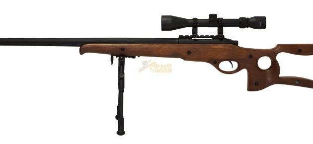 Well Bolt Action Spring Sniper Rifle full set (MB10D Wood)