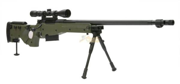 WELL Warrior L96 Bolt Sniper Rifle w/ Bipod & Scope (G96 OD) - Image 11