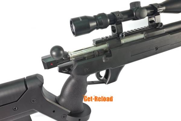 WELL L96 Sniper Stock Spring Rifle w/ Bipod & Scope (MB04D BK) - Image 4