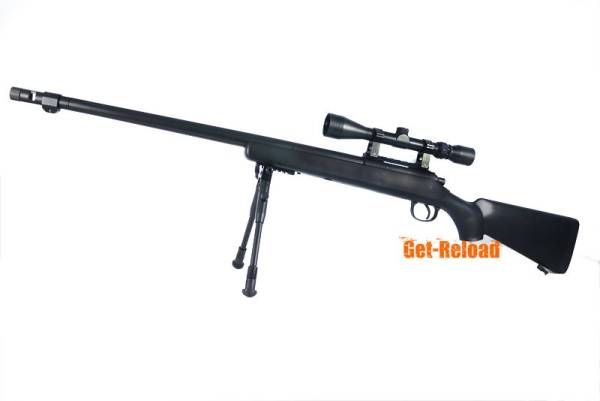 WELL VSR-10 Fluted Barrel with Scope and Bipod (MB07D, Black)