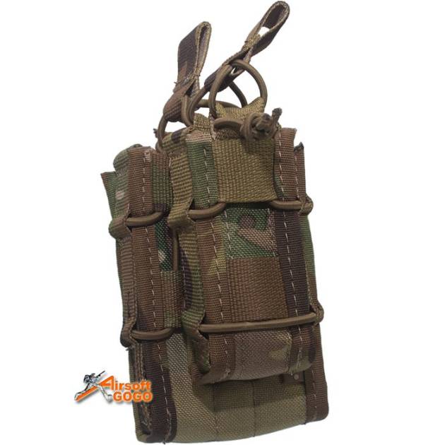 Emerson Nylon Double Bay Magazine Pouch -  Multicam