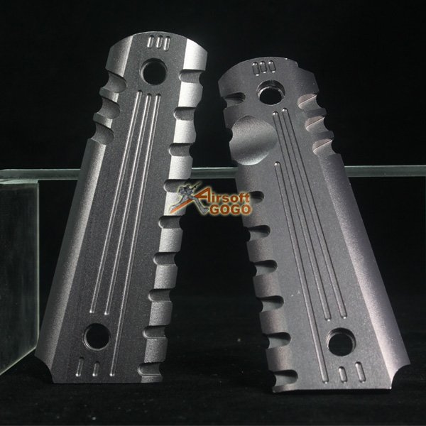 FATMAN Aluminium Pistol Grip Cover for 1911 MEU (Titanium) V2