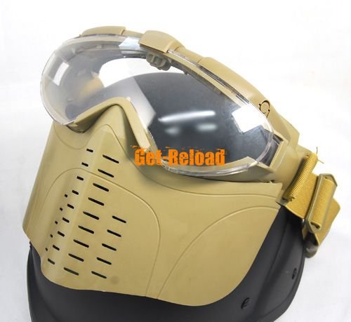 Full Face Goggle Mask with Fan (Coyote Brown)