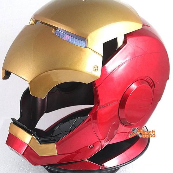 iron Man Full Helmet Mask with LED Light Eye & Rotary Display Stand - Image 2