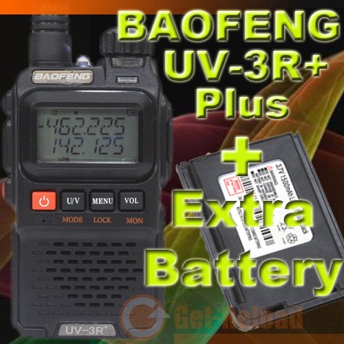 BAOFENG Dual band UV-3R+ plus Walkie Talkie + Extra Battery