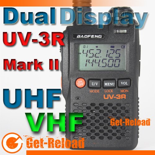 BAOFENG UV-3R Mark II Dual FZ & Display +PTT earpiece -BK