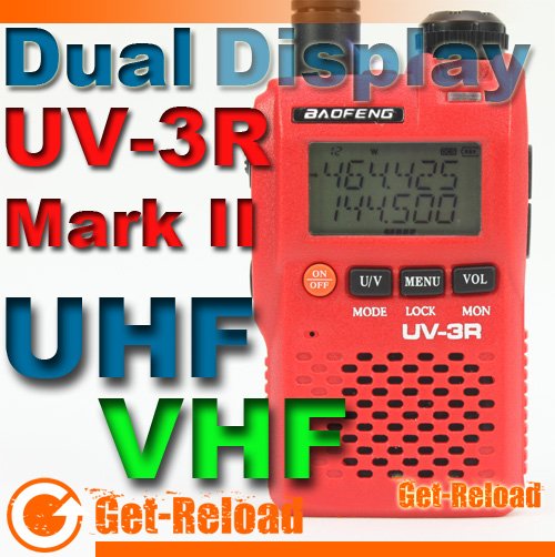 BAOFENG UV-3R Mark II Dual FZ & Display +PTT earpiece-Red