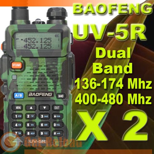 2 X BAOFENG Dual band UV-5R VHF/UHF Radio Walkie Talkie (Cam)