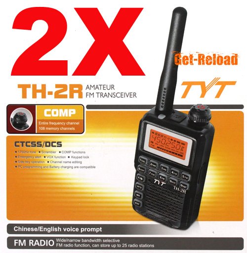 2pcs X TYT TH-2R UHF 400-480MHz Mini Handheld Two-Way Radio