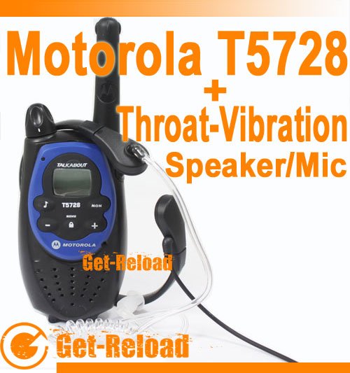 2 x Motorola 2 Way Walkie Talkie + Throat-Vibration Mic